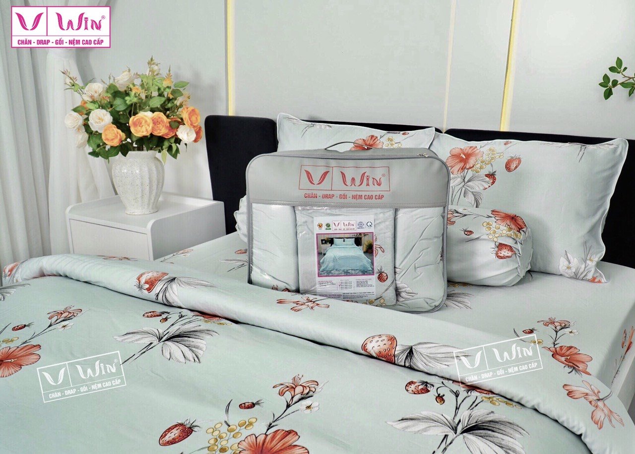 Bộ chăn ga Tencel cao cấp Thắng Lợi MS824