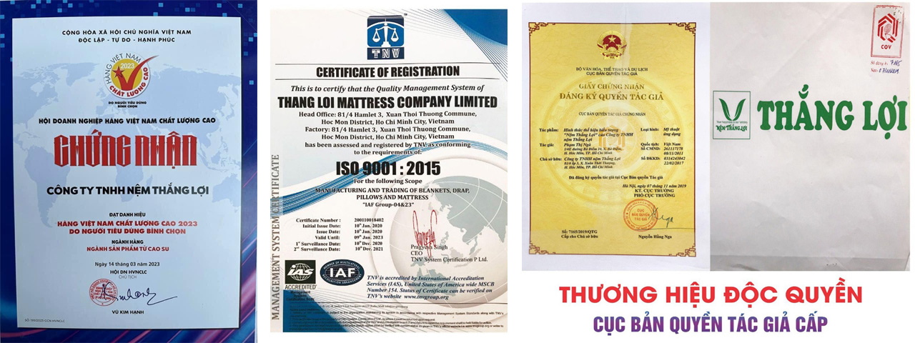 Nệm cao su hoạt tính thắng lợi gấp 3