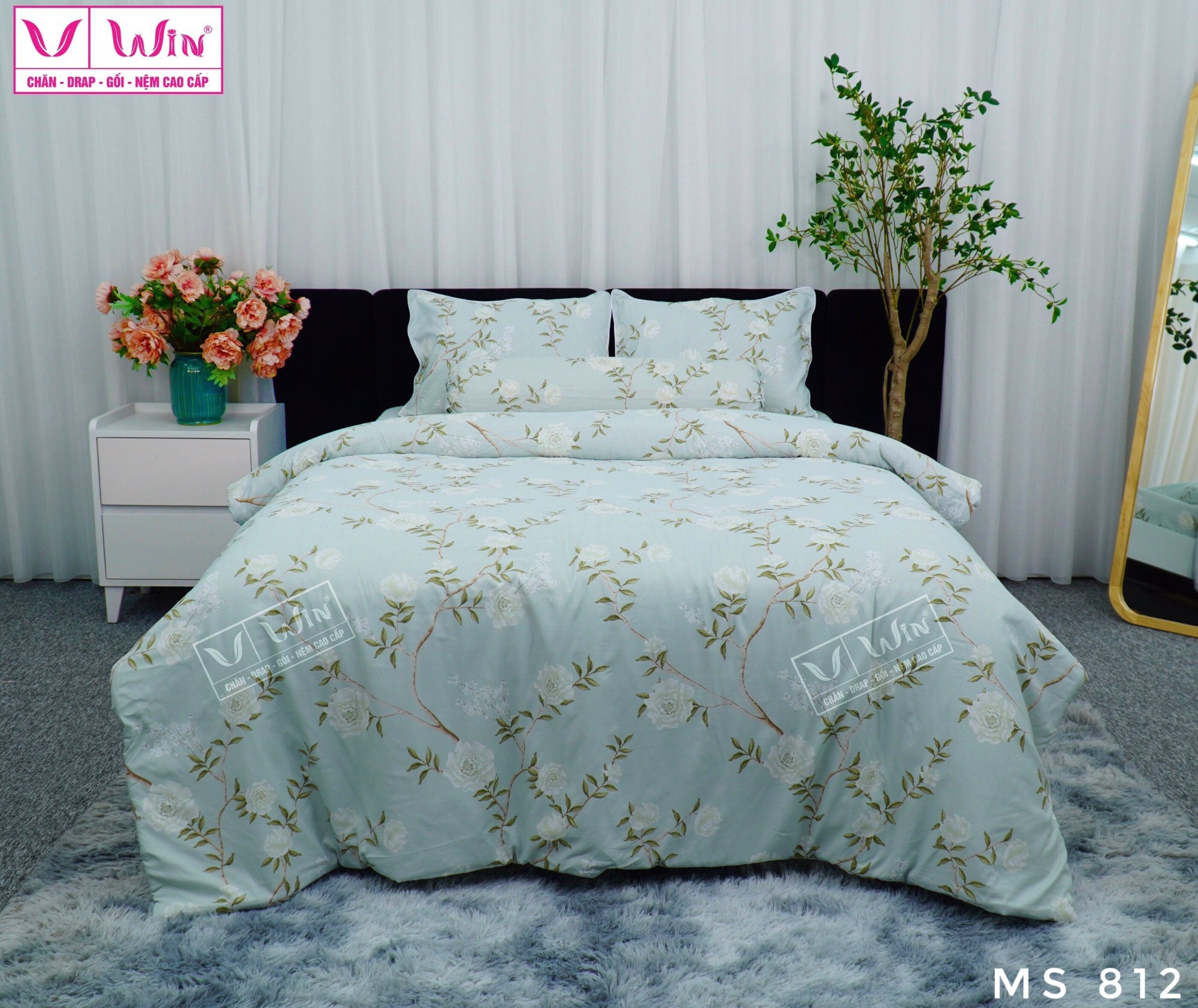 Bộ chăn ga Tencel cao cấp Thắng Lợi MS812