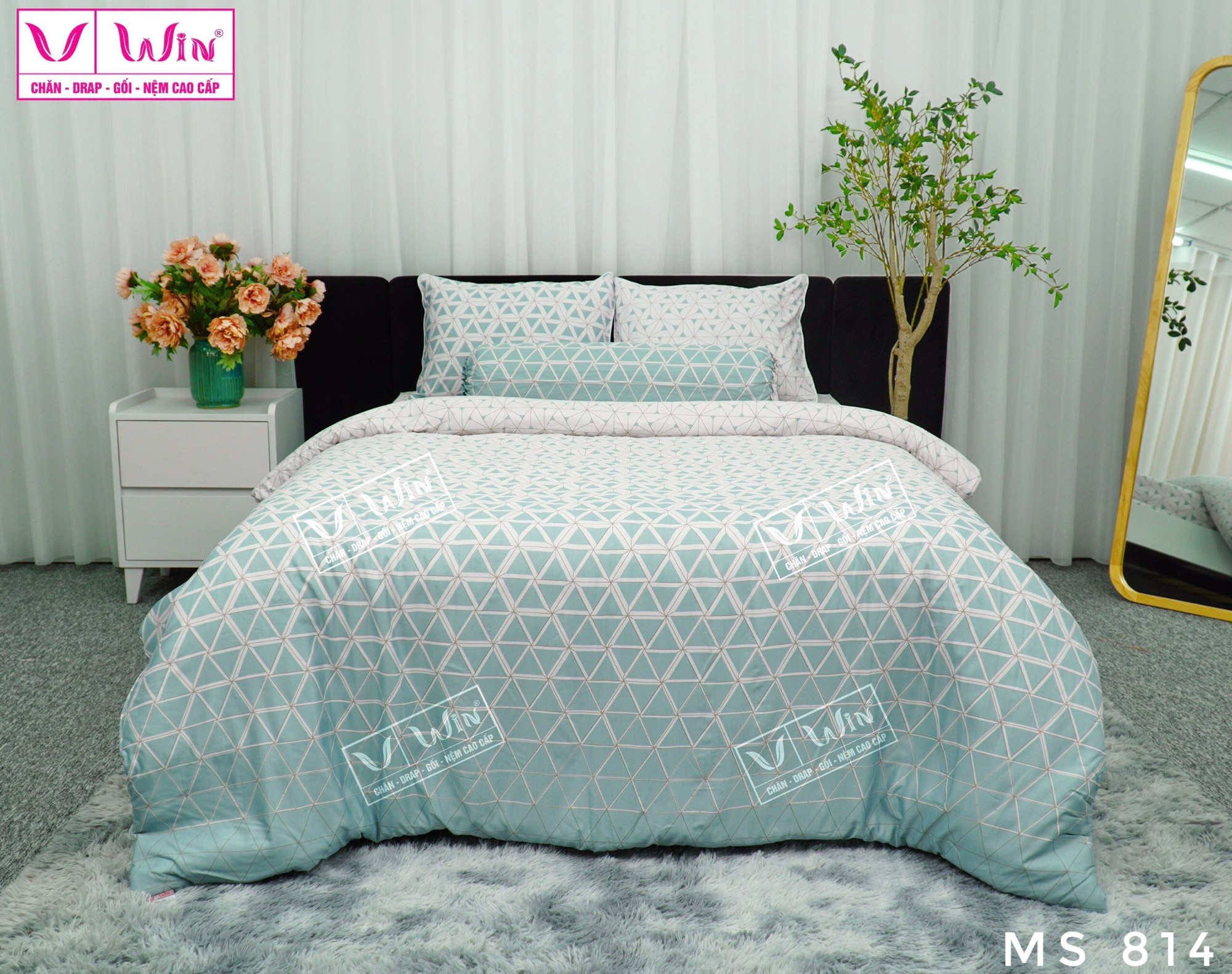 Bộ chăn ga Tencel cao cấp Thắng Lợi MS814
