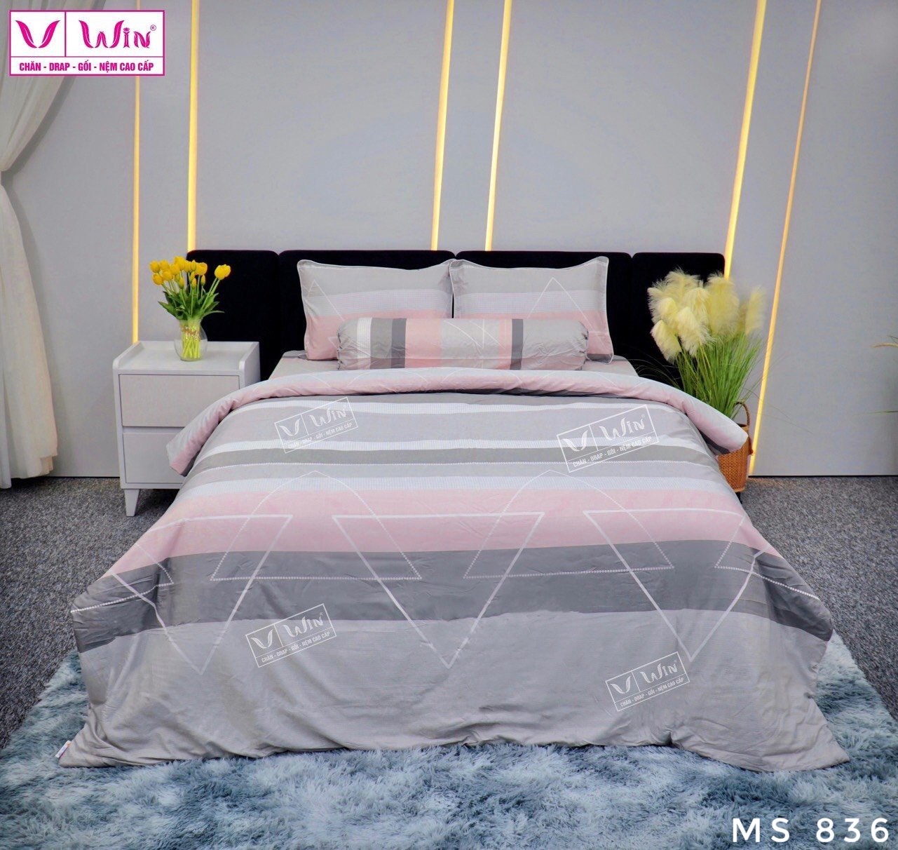 Bộ chăn ga Tencel cao cấp Thắng Lợi MS836