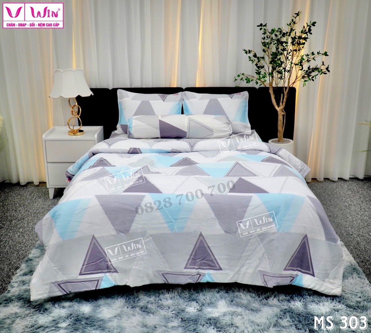 Bộ chăn ga Tencel cao cấp Thắng Lợi MS303