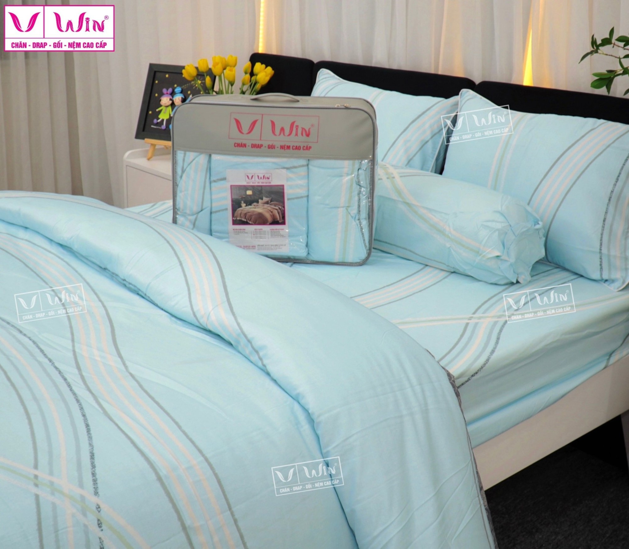 Bộ chăn ga Tencel cao cấp Thắng Lợi MS802