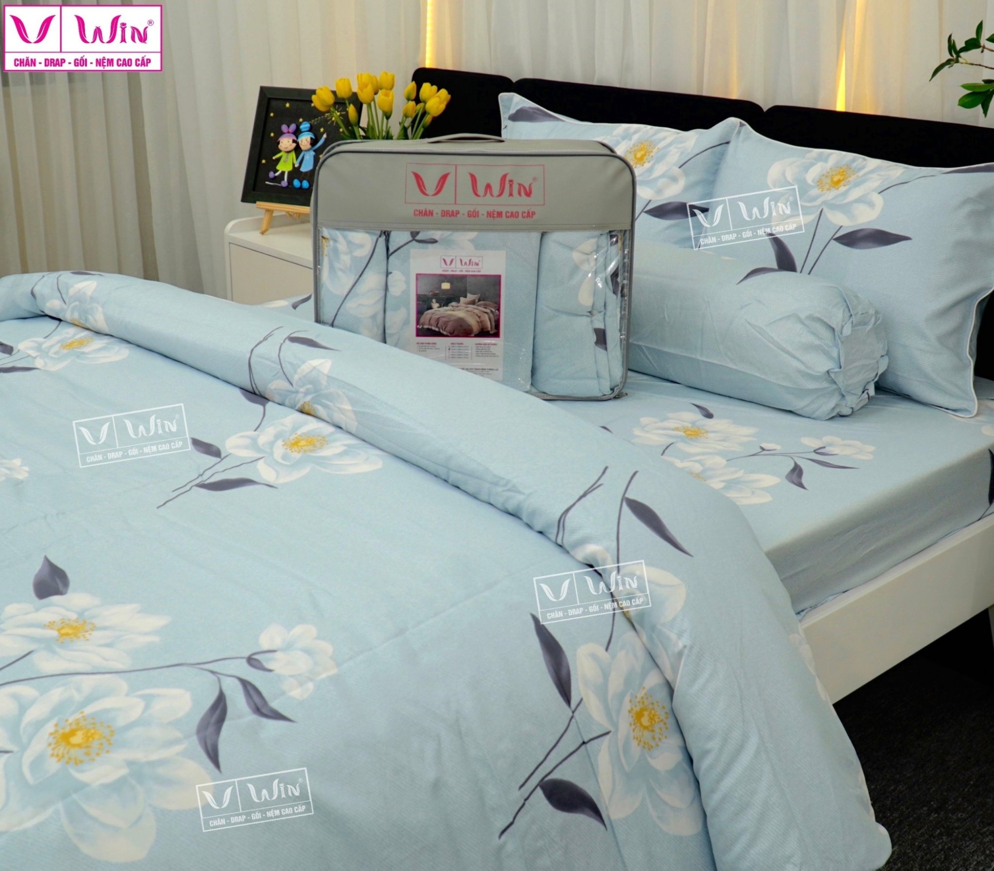 Bộ chăn ga Tencel cao cấp Thắng Lợi MS834