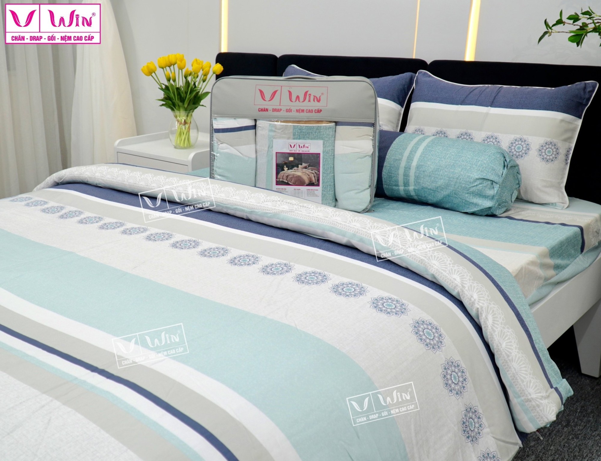 Bộ chăn ga Tencel cao cấp Thắng Lợi MS832