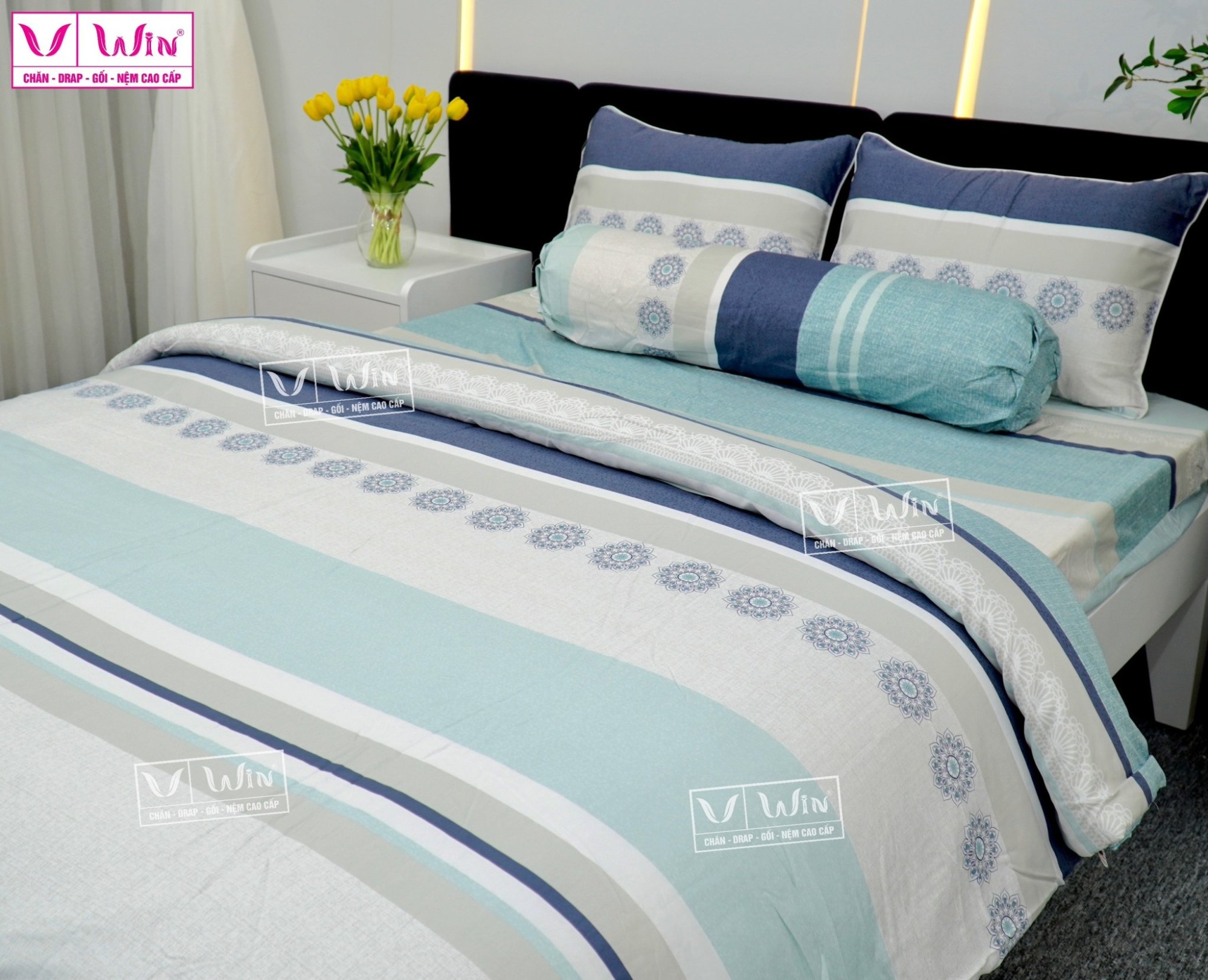 Bộ chăn ga Tencel cao cấp Thắng Lợi MS832