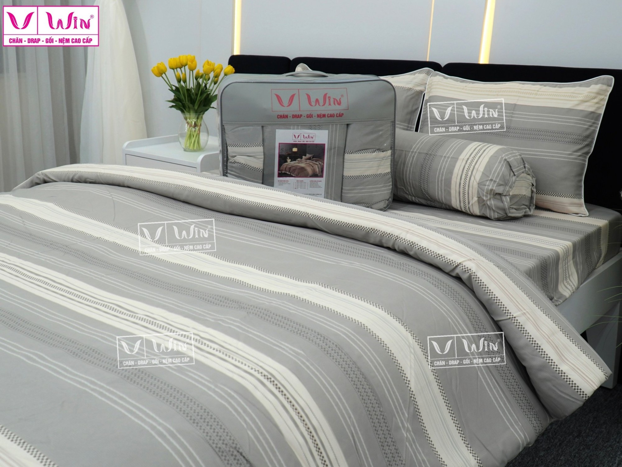 Bộ chăn ga Tencel cao cấp Thắng Lợi MS833