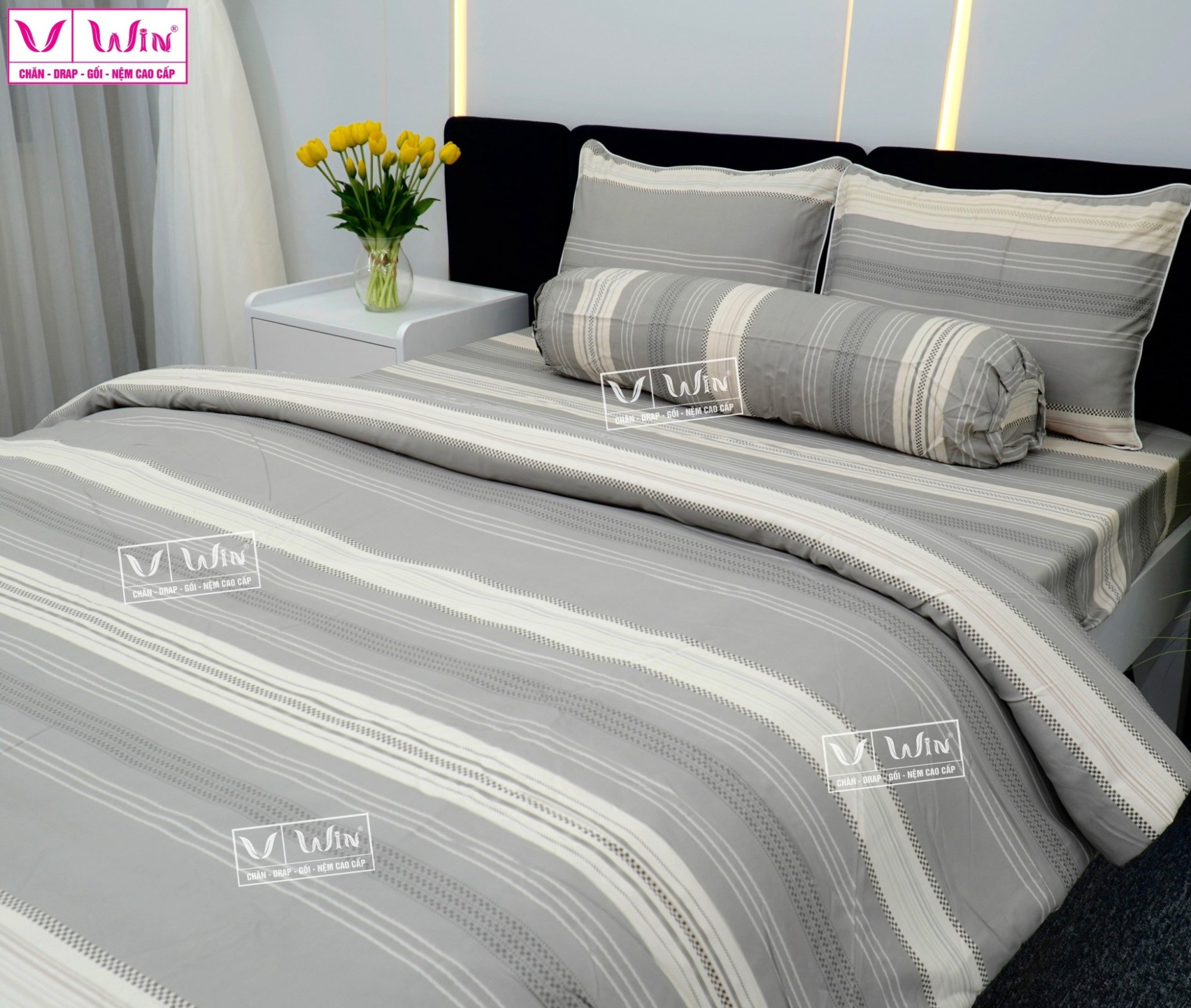 Bộ chăn ga Tencel cao cấp Thắng Lợi MS833