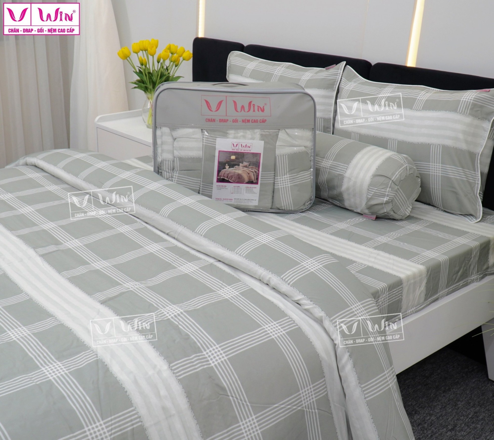 Bộ chăn ga Tencel cao cấp Thắng Lợi MS312
