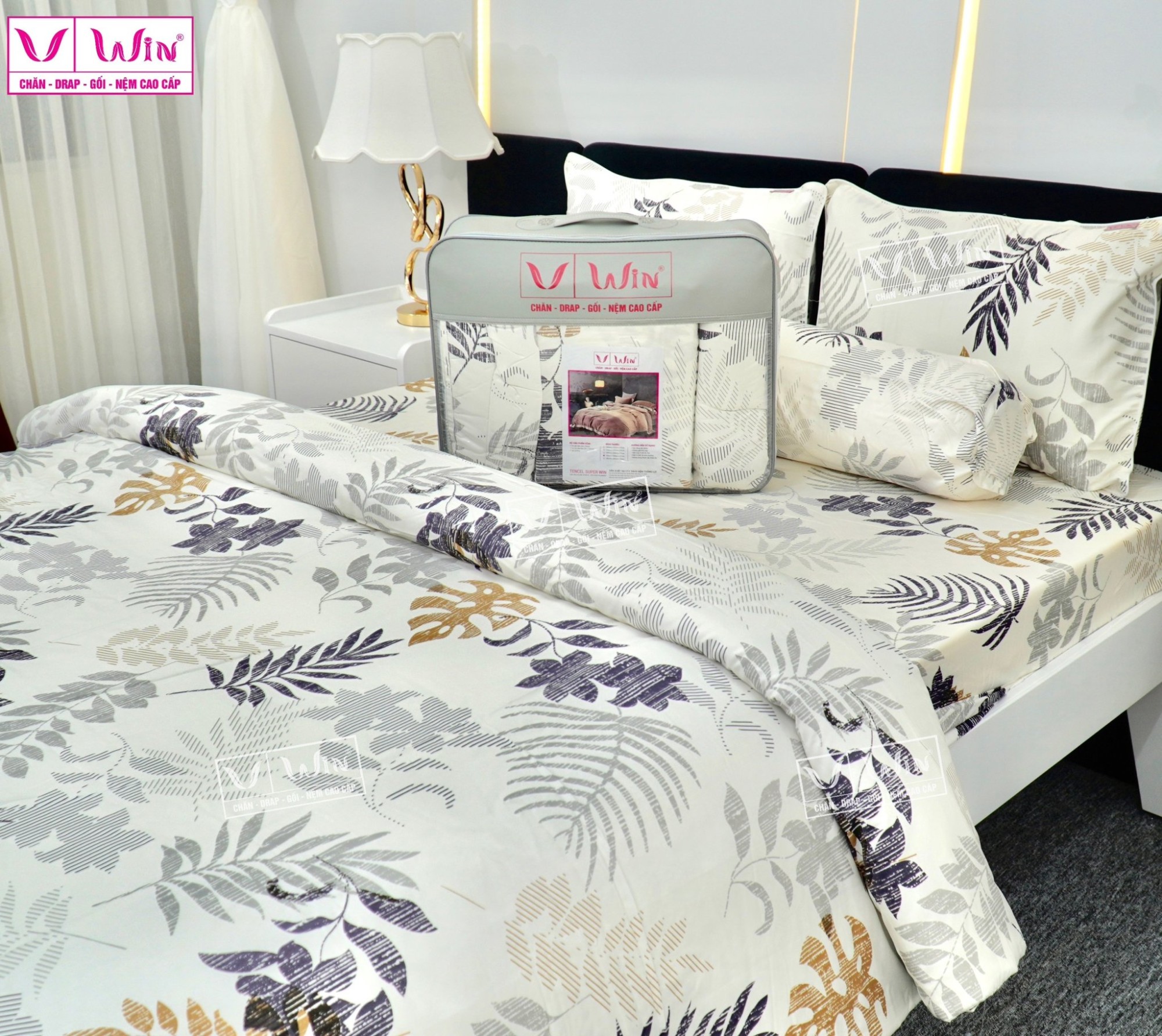 Bộ chăn ga Tencel cao cấp Thắng Lợi MS804