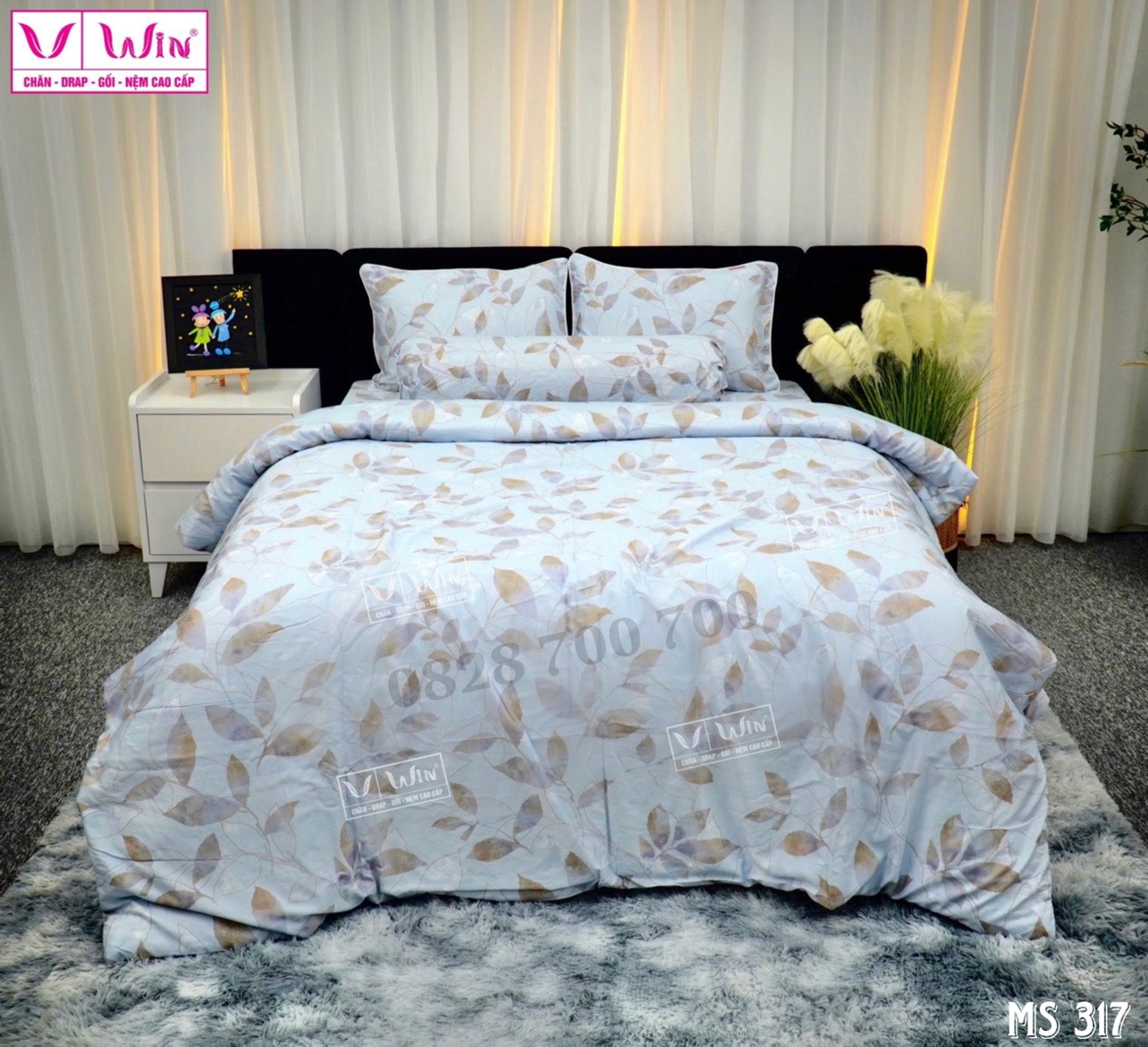 Bộ chăn ga Tencel cao cấp Thắng Lợi MS317