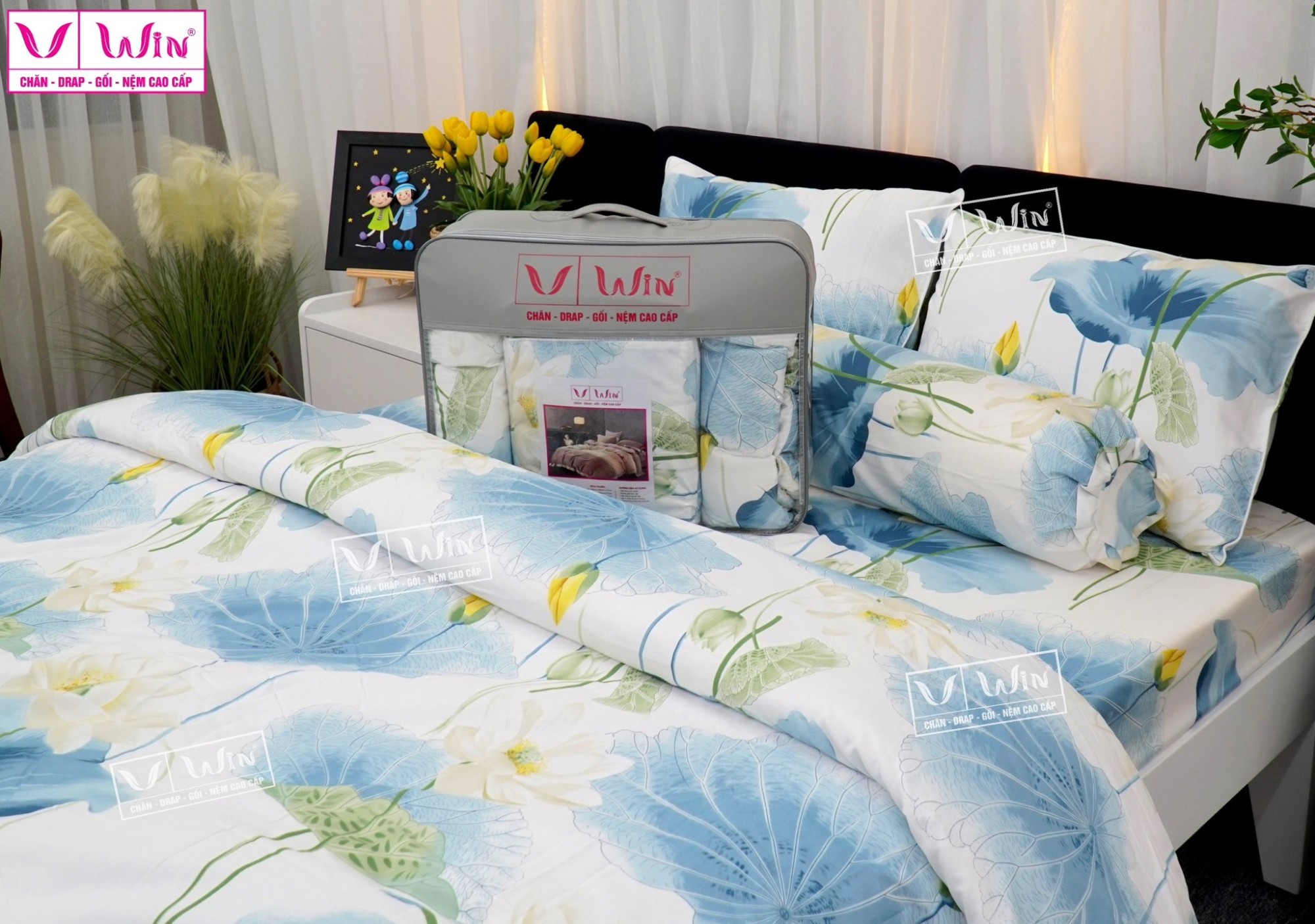 Bộ chăn ga Tencel cao cấp Thắng Lợi MS318