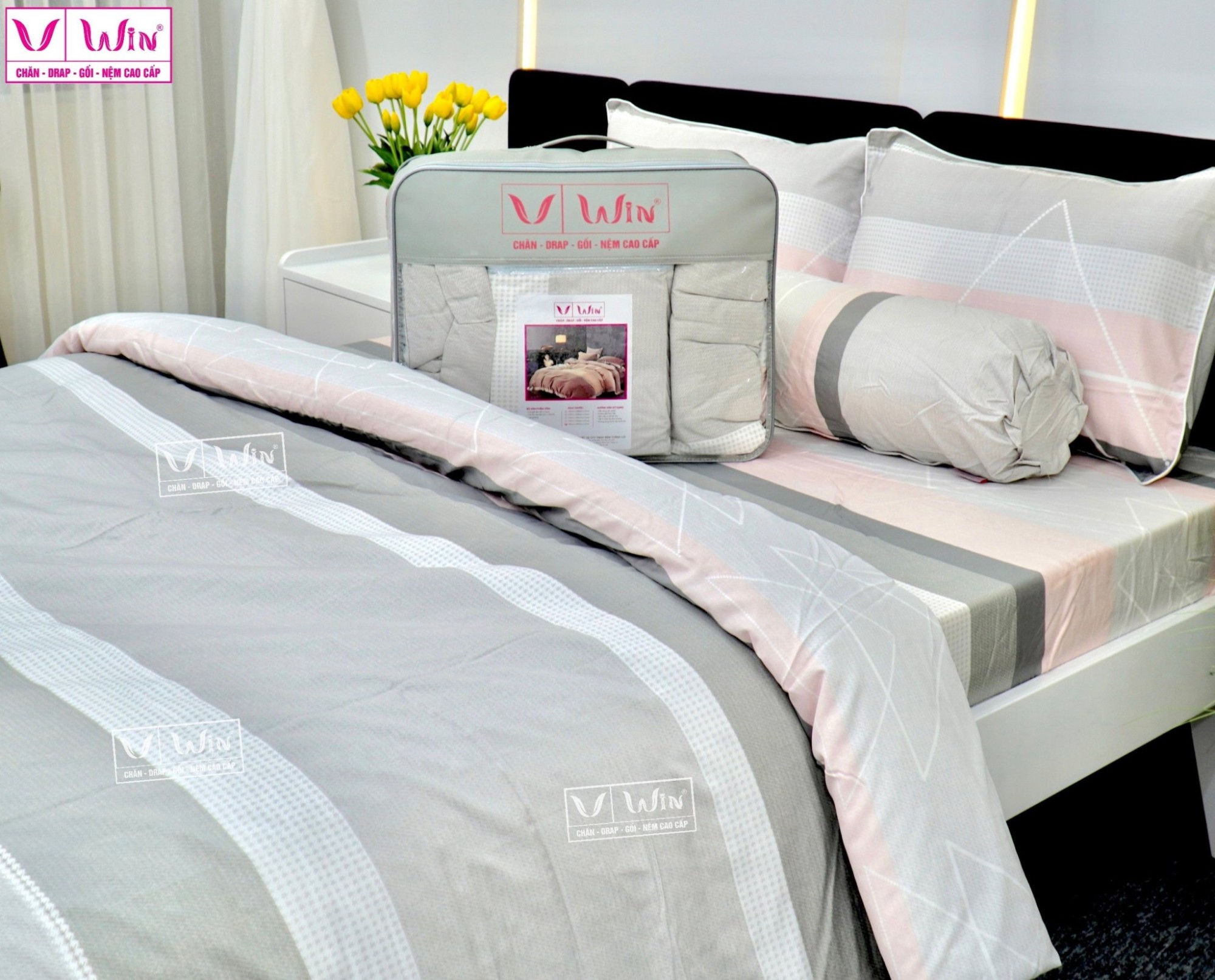 Bộ chăn ga Tencel cao cấp Thắng Lợi MS836